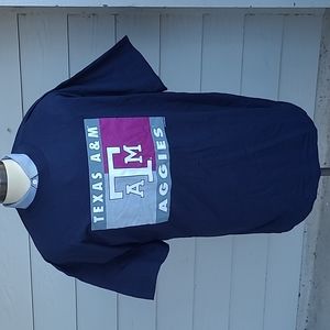 TEXAS‎ A&M Aggies Logo Dark Navy Cotton Mens Sz 2XL Shirt VTG NOS NEW